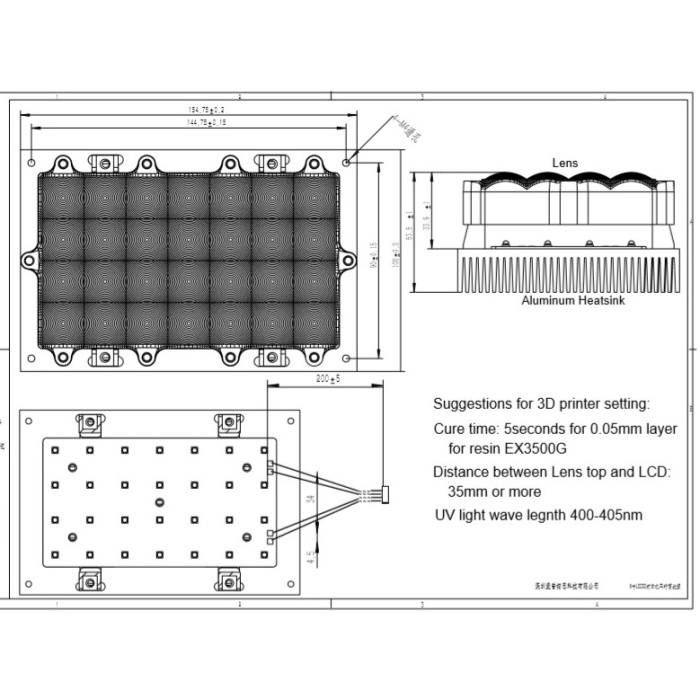 ANYCUBIC Photon yazıcıda ParaLed matrisi için stand