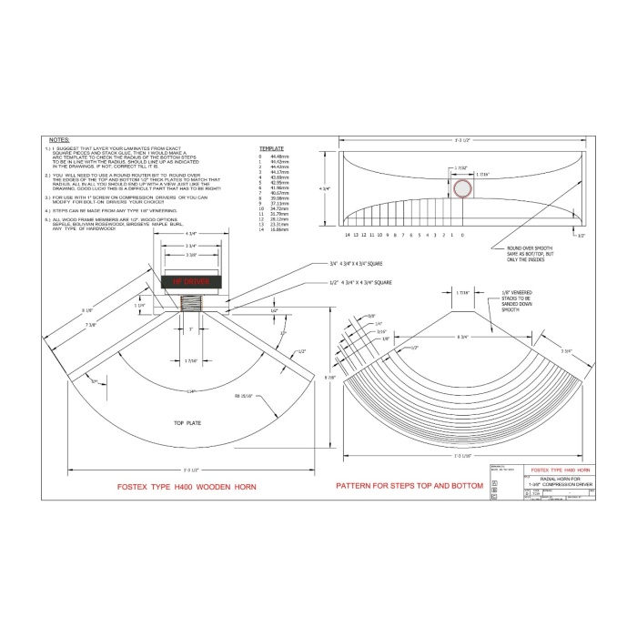 Ahşap radyal boynuz fostex H400