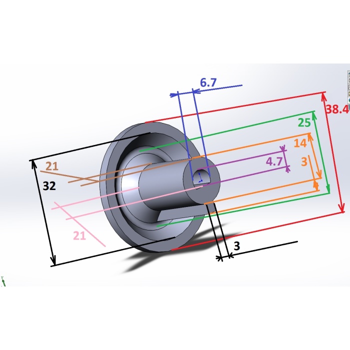 gaz sobası kolu Darina GM442 008 stl+solidworks