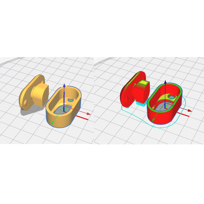 mobilya oval boru - uç kapağı (döner) (STL + SolidWorks)