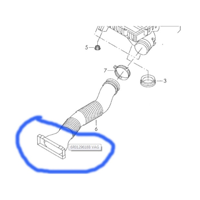 WV Polo Sedan 6R0129618B (hava sisteminin bir parçası)