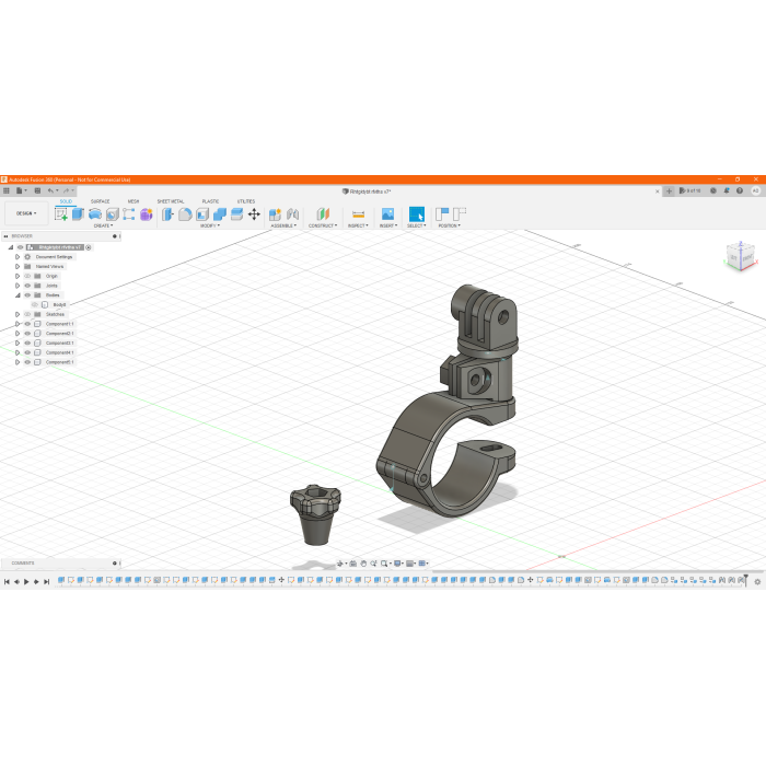 Direksiyon simidine bir aksiyon kamerası monte etme 3D856164