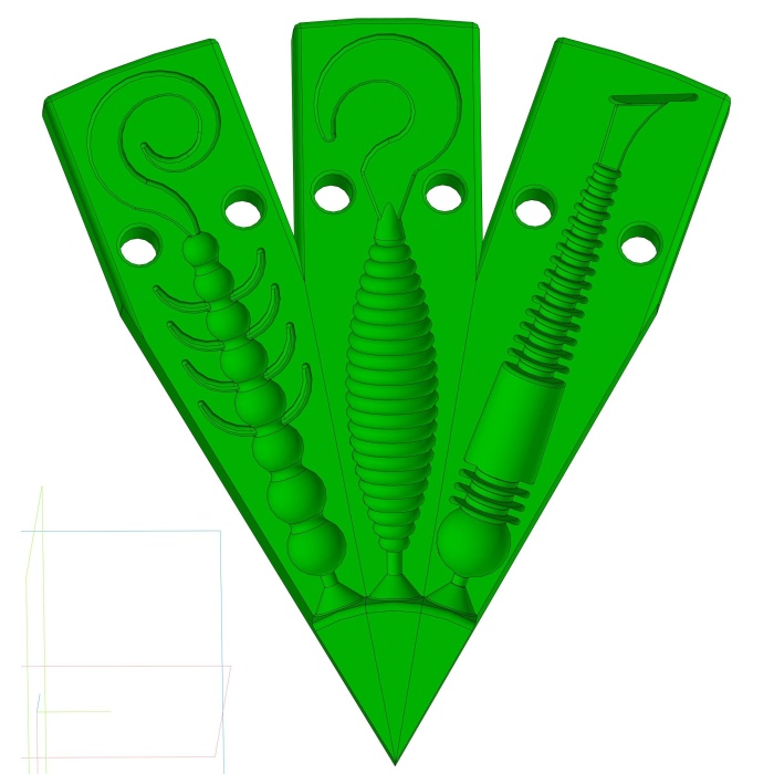 Balıkçılık için silikon yem dökümü için kalıp. Cazibesi balıkçılık 3D851599