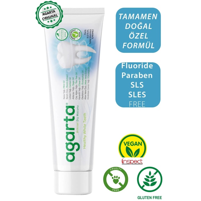 Agarta Doğal Bitki Özlü Florürsüz Diş Macunu 100 Ml/130 Gr