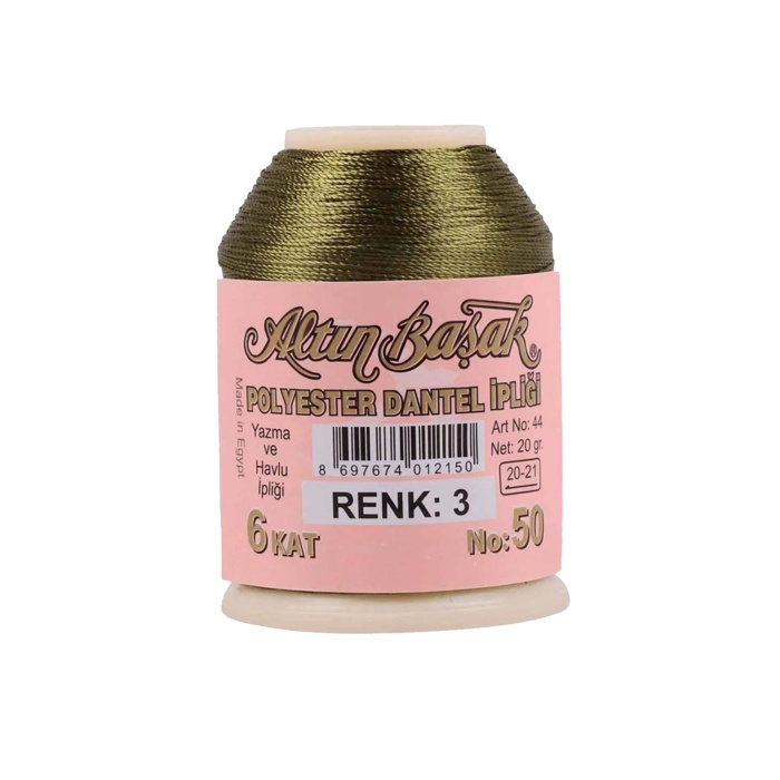 3 Adet Altınbaşak Oya ve Dantel İpi 20 gr - Royaleks - No: 512 - 080 - 003