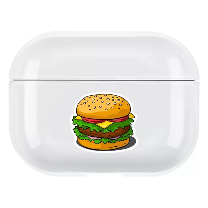 Airpods Pro 2. Nesil Şeffaf Kılıf - Burger