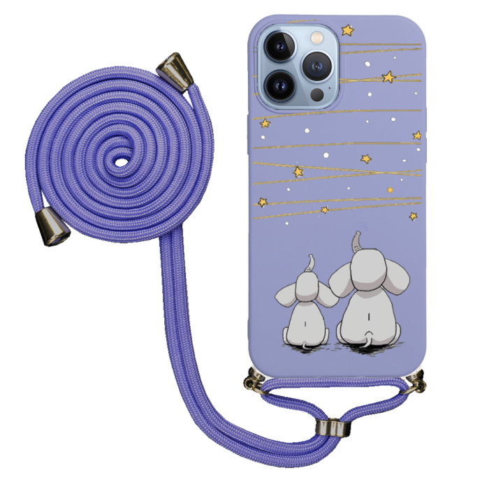 iPhone 13 Pro Max İpli Lansman Kılıf - Elephants And The Stars