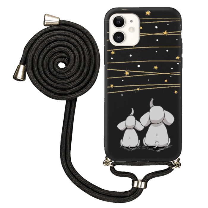 iPhone 11 İpli Lansman Kılıf - Elephants And The Stars