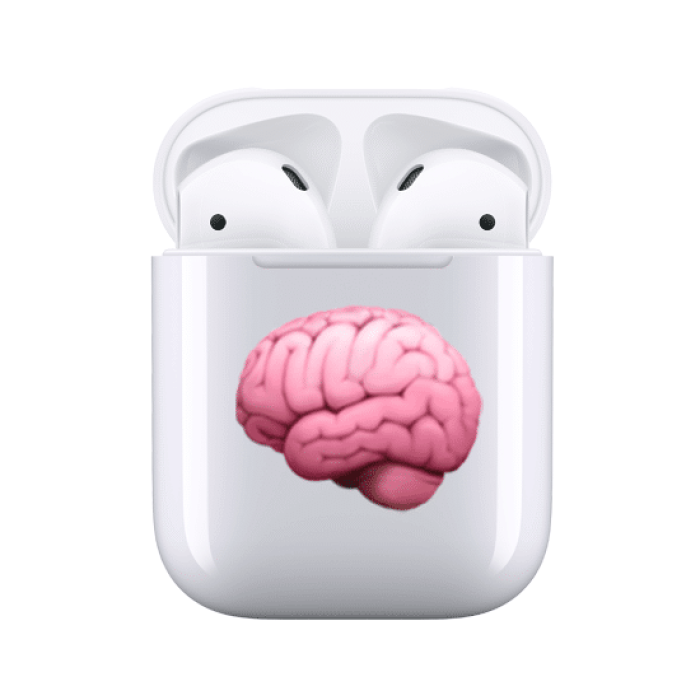 Airpods 1-2 Şeffaf Kılıf-Brain