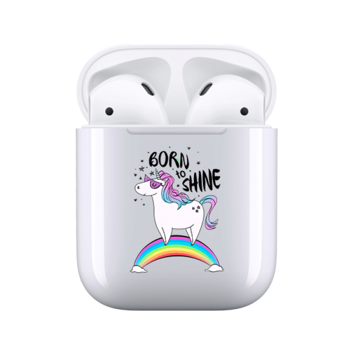 Airpods 1-2 Şeffaf Kılıf - Born to Shine