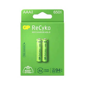 GP RECYKO 650 MAH R03 AAA ŞARJLI 2Lİ İNCE KALEM PİL GP65AAAHCER21-2TLB2 (GPRHCH63E041