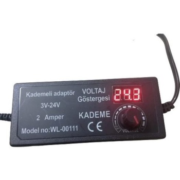 WINLIGHT WL-00111 3 VOLT - 24 VOLT - 2 AMPER 5.5*2.5 UÇLU DIGITAL EKRANLI AYARLI KADEMELİ ADAPTÖR