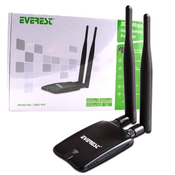 EVEREST EWN-999 300 MBPS ÇİFT ANTENLİ KABLOSUZ WİFİ ALICI WIRELESS USB ADAPTÖR (KABLOLU)