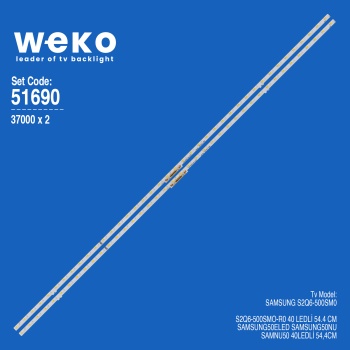 WKSET-6690 37000X2  S2Q6-500SM0-R0  2 ADET LED BAR TWO COLOR (İKİ RENK) (40LED)