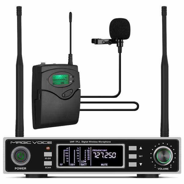 MAGICVOICE MV-1100Y UHF ÇİFT TUNER 1 YAKA KABLOSUZ TELSİZ MİKROFON