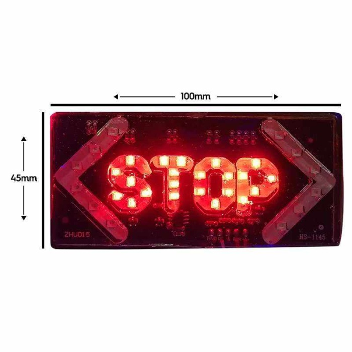 ELEKTRİKLİ İŞARET CİHAZI 12V OKLU KÜÇÜK STOP (100X45MM)