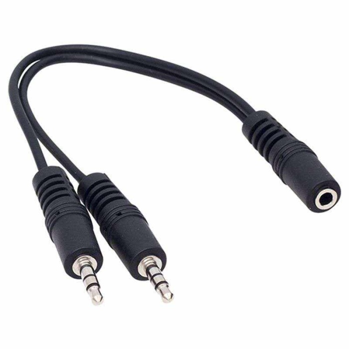 POWERMASTER 3.5 MM STEREO DİŞİ / 2X3.5 MM STEREO ERKEK 20 CM Y KABLO