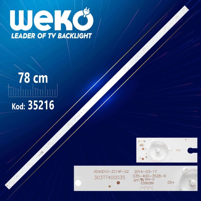 0D40D10-ZC14F-02 - 303TT400035 - 78 CM 10 LEDLİ - (WK-456)  1,3V