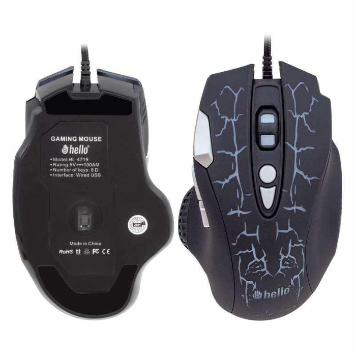 HELLO HL-4719 KABLOLU 3600 DPI 8TUŞ FONKSİYONLU GAMING MOUSE