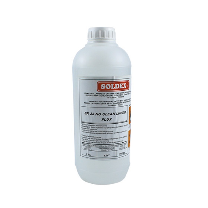 SOLDEX SR-33 * SR-3301 TEMİZLİK GEREKTİRMEYEN 1 LİTRE SIVI FLUX (SR 3301)