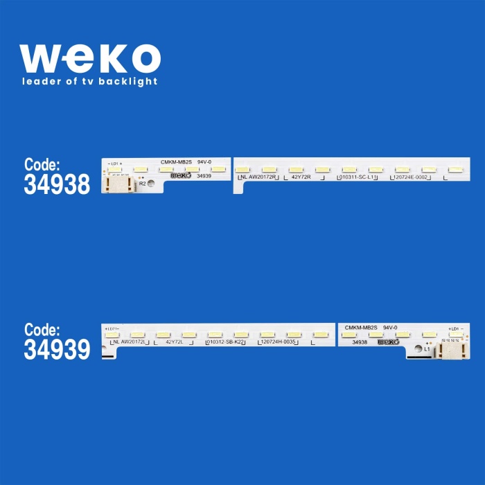 WKSET-6103 34938X1 34939X1 CMKM-MB2S - NLAW20172L/R 2 ADET LED BAR (72LED)