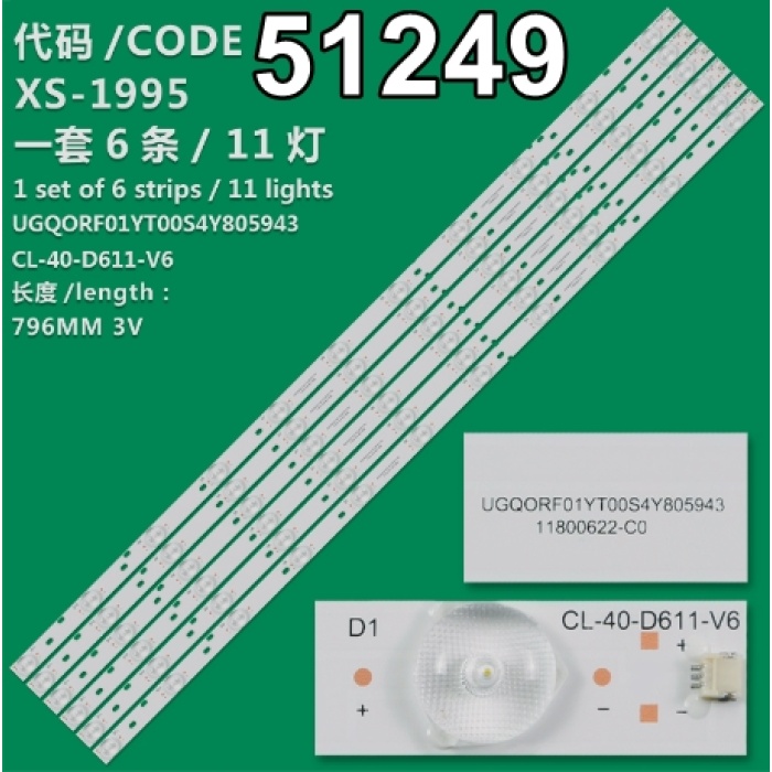 WKSET-6249 36954X6 CL-40-D611-V6  11800622-C0  6 ADET LED BAR