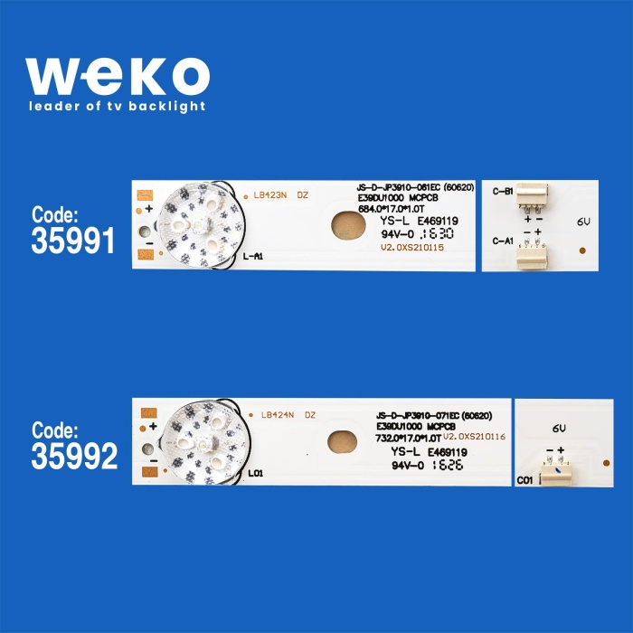 WKSET-5357 35991X2 35992X1 E39D1000 MCPC8 3 ADET LED BAR