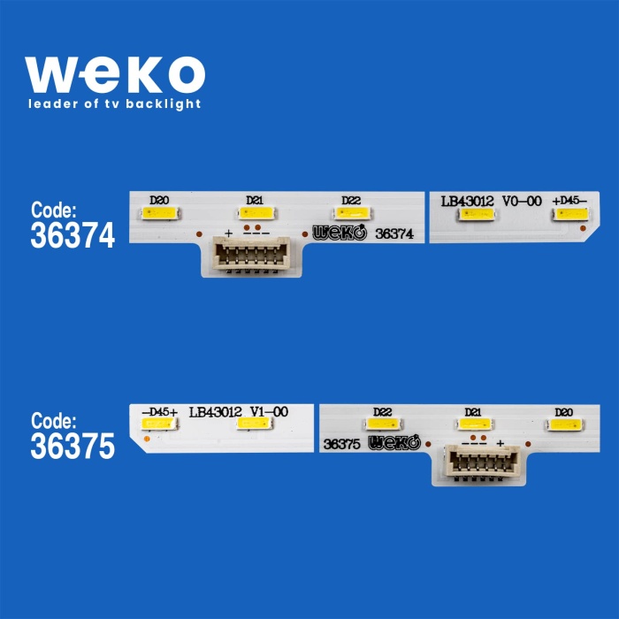 WKSET-5409 36374X1 36375X1 LB43012 2 ADET LED BAR (45LED)