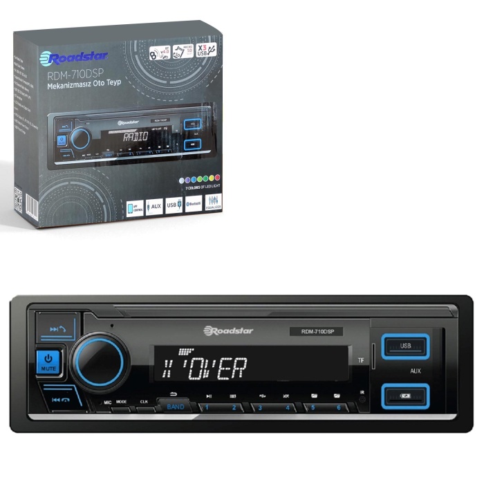 ROADSTAR RDM-710DSP Oto Teyp 4X50 Watt Bluetooth Mobil Aplikasyon 3xUsb Sd Fm Aux