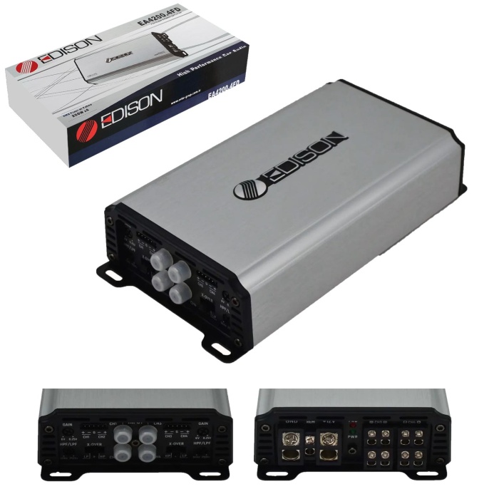 EDİSON EA-4200.4FD Mini Oto Anfi Stereo 4X200W 4 Kanal