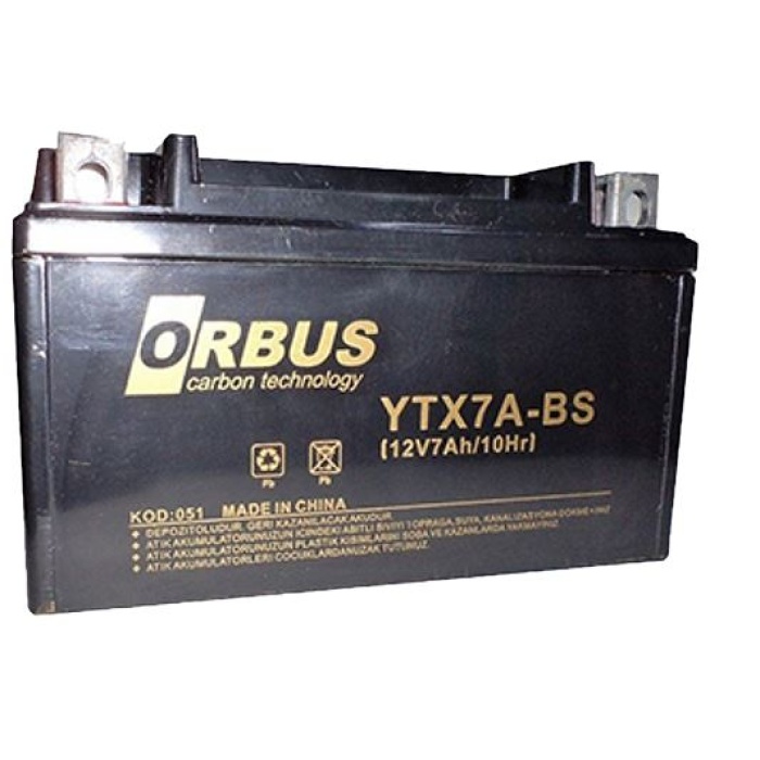 ORBUS YTX7A-BS 12V 7A MOTOSİKLET AKÜSÜ (152 X 88 X 98 MM) (2.5KG)