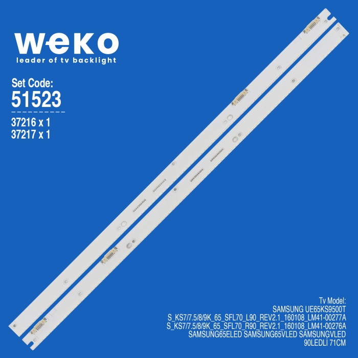 WKSET-6523 37216X1 37217X1 S_KS7/7.5/8/9K_65_SFL70_L90/R90  2 ADET LED BAR (90LED)