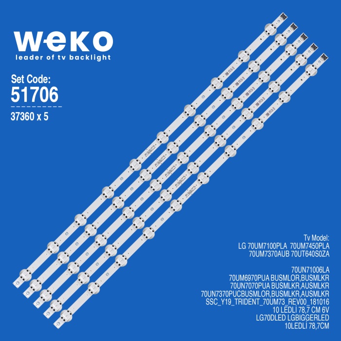 WKSET-6706 37360X5 SSC_Y19_TRIDENT_70UM73_S  5 ADET LED BAR