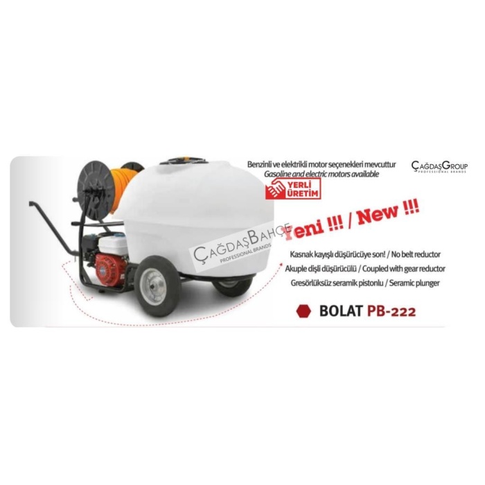 Bolat PB-122 Benzinli Akuble İlaçlama Makinesi 100 Litre 6.5 Hp