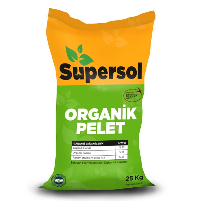 Supersol Organik Pelet Solucan Gübresi ve Leonardit 25 Kg