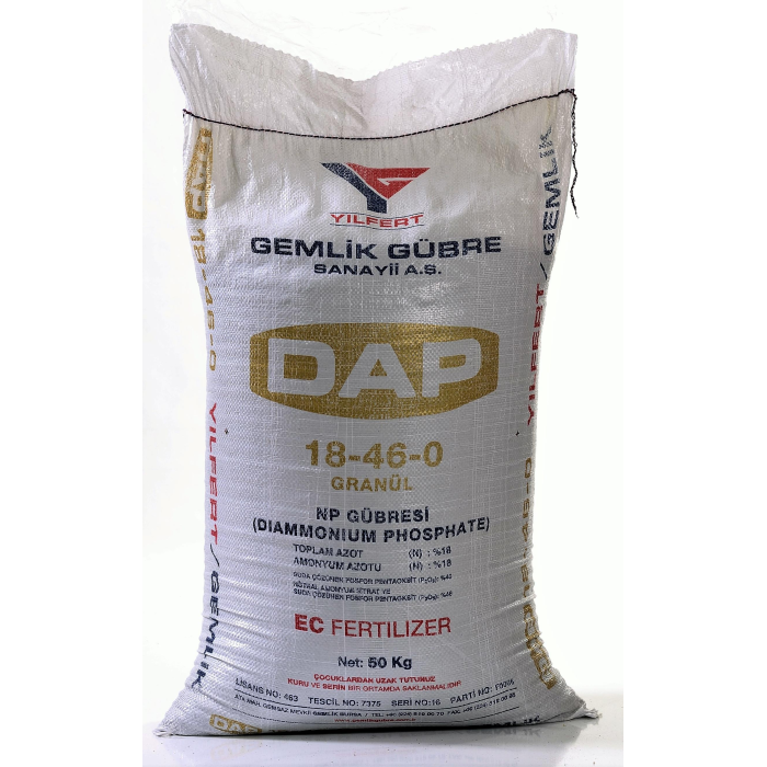 Gemlik Diamonyum Fosfat (DAP) 50 Kg. Fosfor ve Azot Gübresi