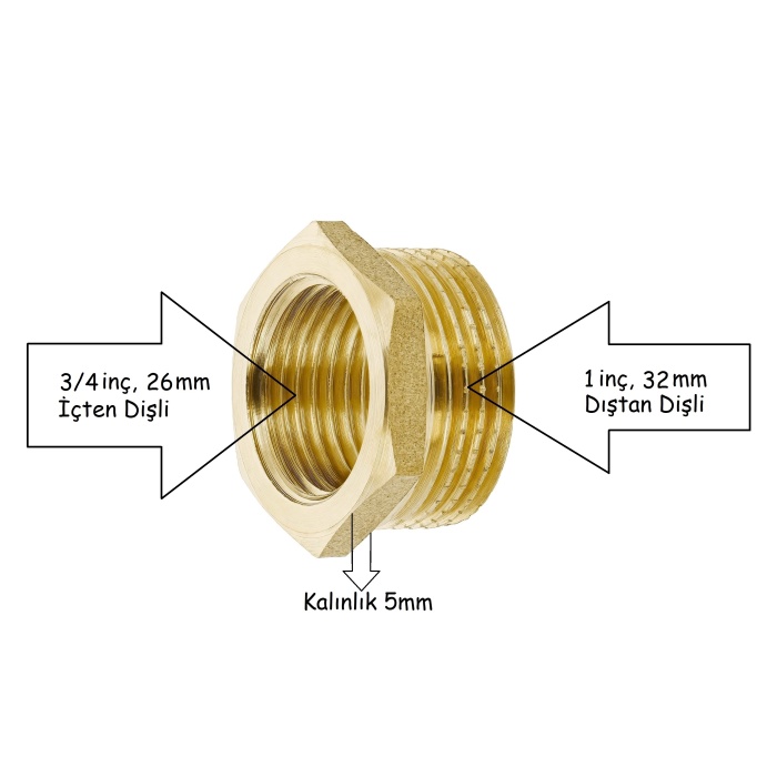 Sarı redüksiyon 1 x 3/4 Nipel, Rekor 1 Adet