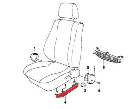 BMW E30 Koltuk Yan Kaplaması Sağ 52101942102