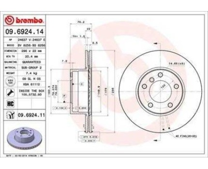 BMW E39 Ön Fren Diski Takım 09692414