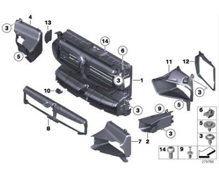 BMW F10 F11 Ön Panel (Hava Kanalı) Maskesi 7200787