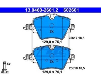 BMW MINI E89 F39 F40 F44 F45 F46 F48 F54 F60 G01 G02 G20 G21 G29 G30 G31 Ön Fren Balatası 13046026012