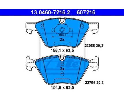 BMW E81 E82 E87 E88 E89 E90 E91 E92 E93 E94 Ön Fren Balatası 13046072162