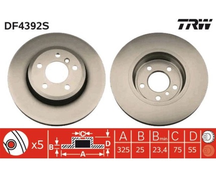 BMW E83 Ön Fren Diski Takım DF4392S