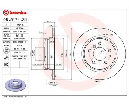 BMW E34 Arka Fren Diski Takım 08517434