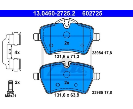 MINI R50 R52 R53 R55 R56 R57 R58 R59 John Cooper Works R60 R61 Ön Fren Balatası 13046027252