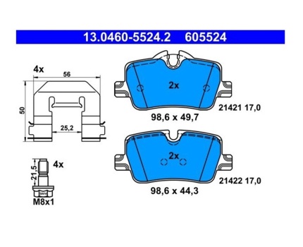 BMW G20 G21 G22 G23 G26 G42 Arka Fren Balatası 13046055242