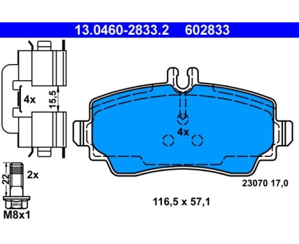 Mercedes Benz W168 W414 Ön Fren Balatası 13046028332