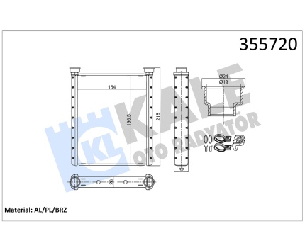 Mercedes Benz C117 W176 W242 W246 X156 Kalorifer Radyatörü 355720