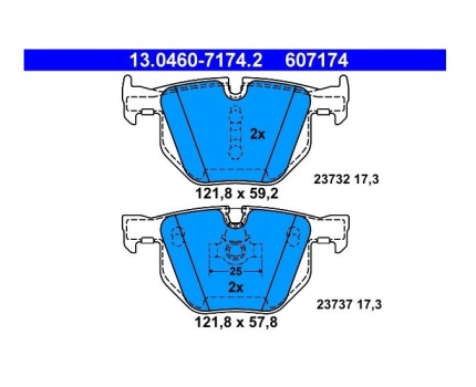 BMW E60 E61 E63 E64 Arka Fren Balatası 13046071742