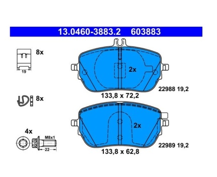 Mercedes Benz C118 H247 W177 W247 Ön Fren Balatası 13046038832